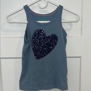 Crewcuts Blue Sequins Heart Tank Top